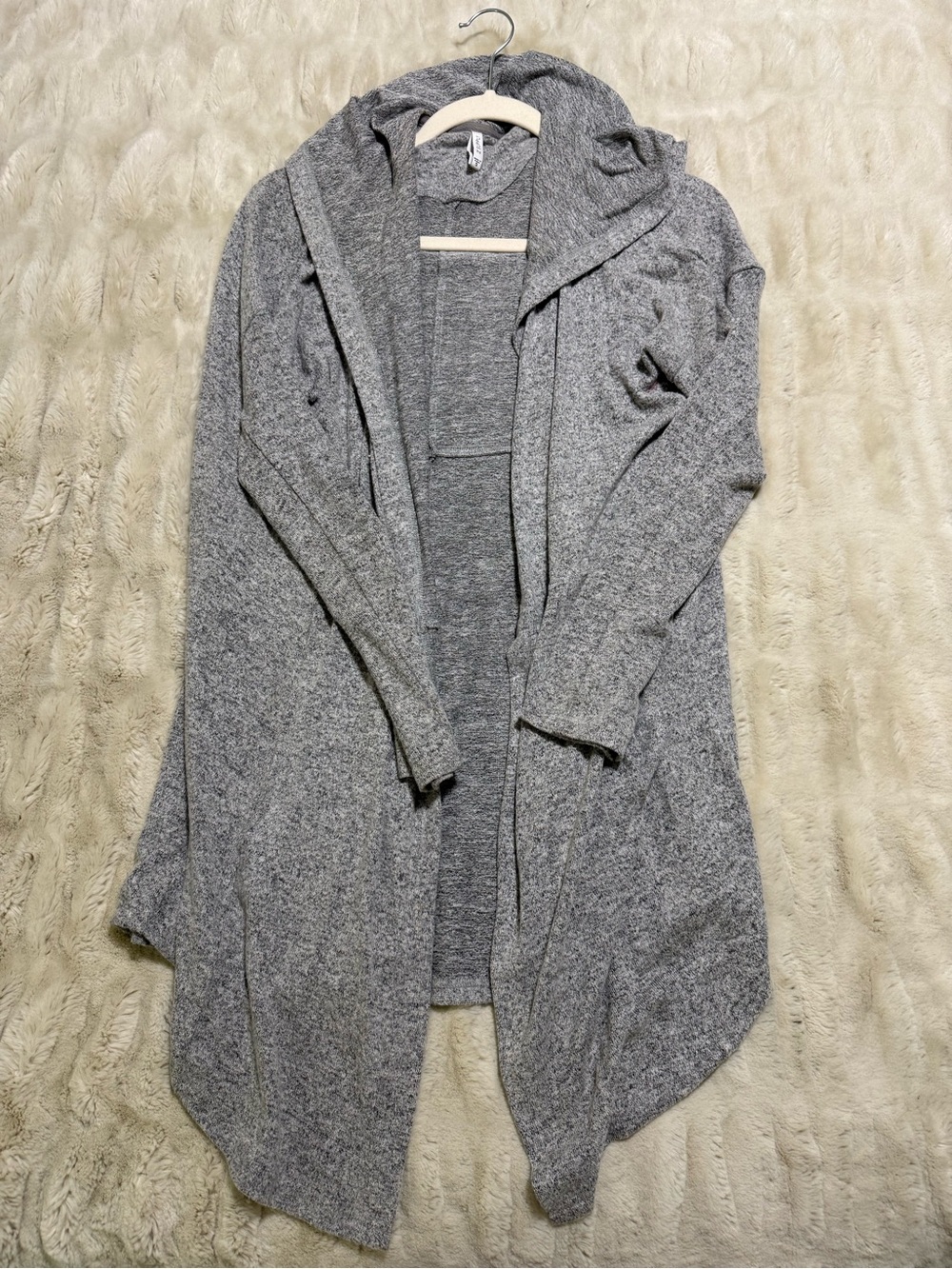 Z Supply Heather Gray Hooded Open-Front Cardigan